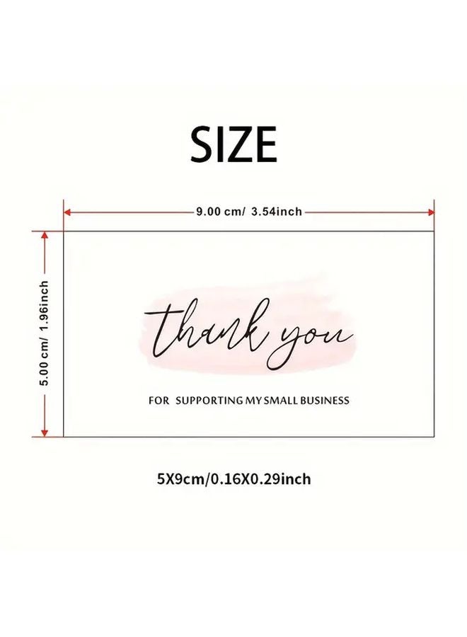 Pink Thank You Cards 100pcs Elegant Cursive Design For Business Banquet Wedding Party Gift - Image 1
